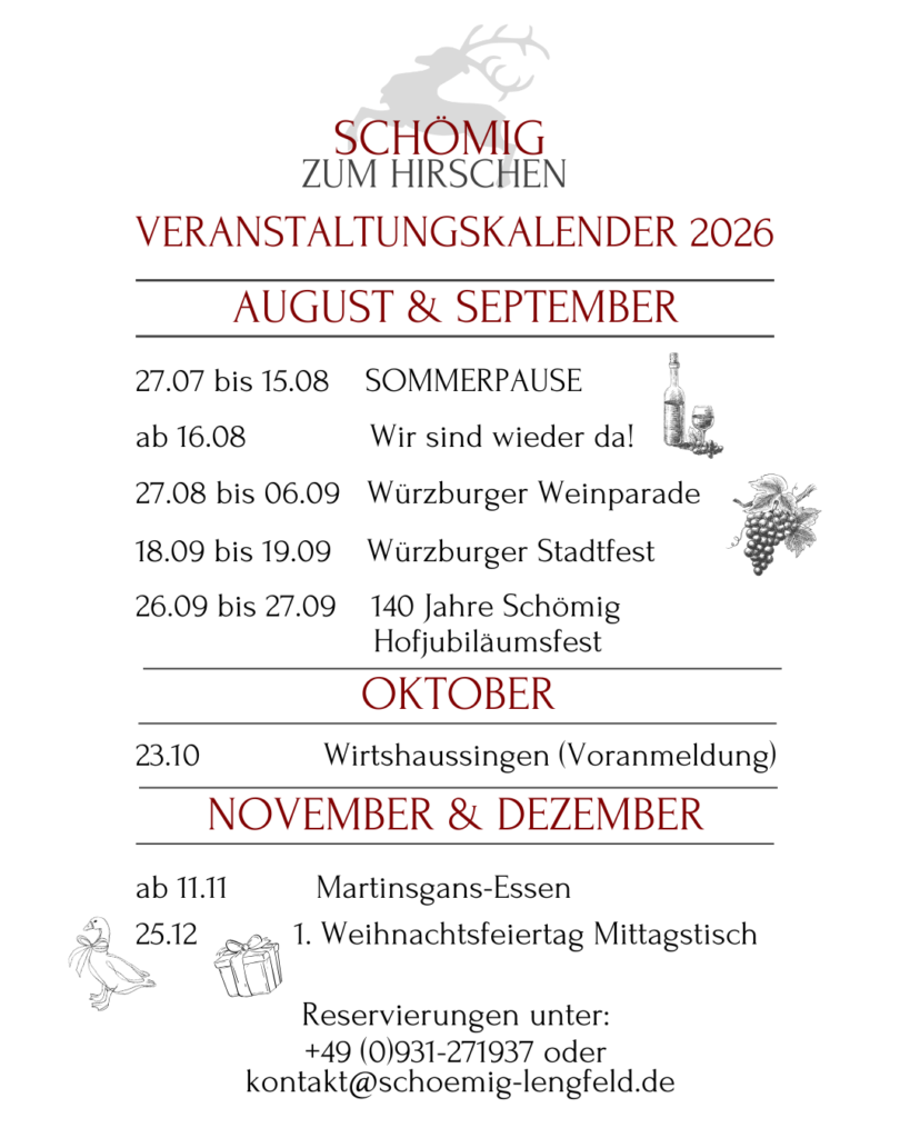 Veranstaltungskalender 2026